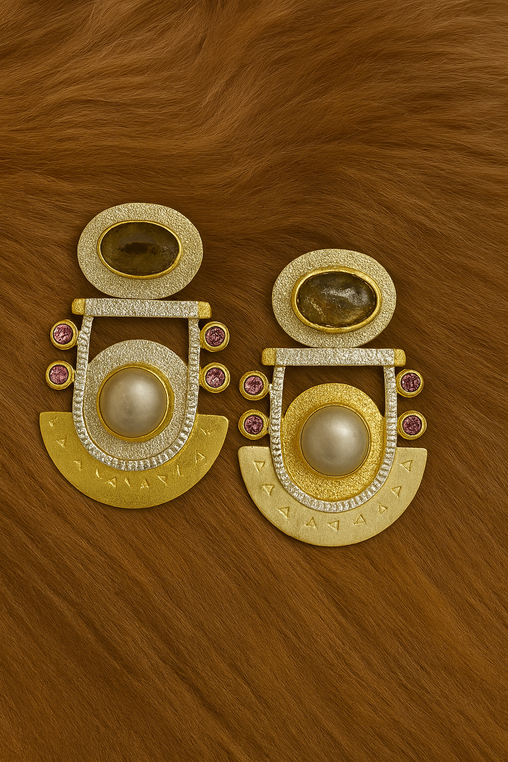 Tribal–luxury fusion aesthetic Earing - Gold