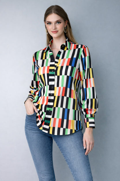 Multicolor Print Casual Shirt