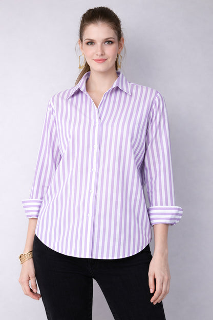 Lilac Stripped  Casual Shirt