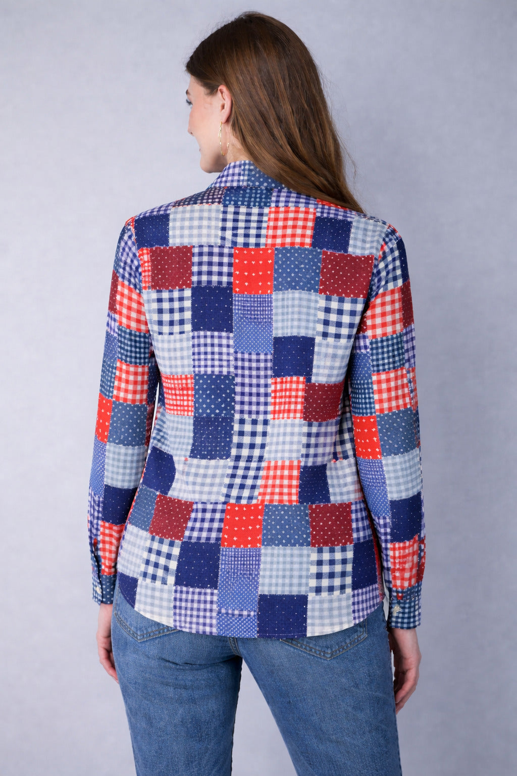 Multicolor Patchwork  Print Casual Shirt