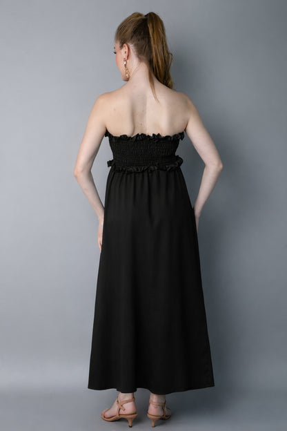 Tube Smocked Maxi Dress – Black