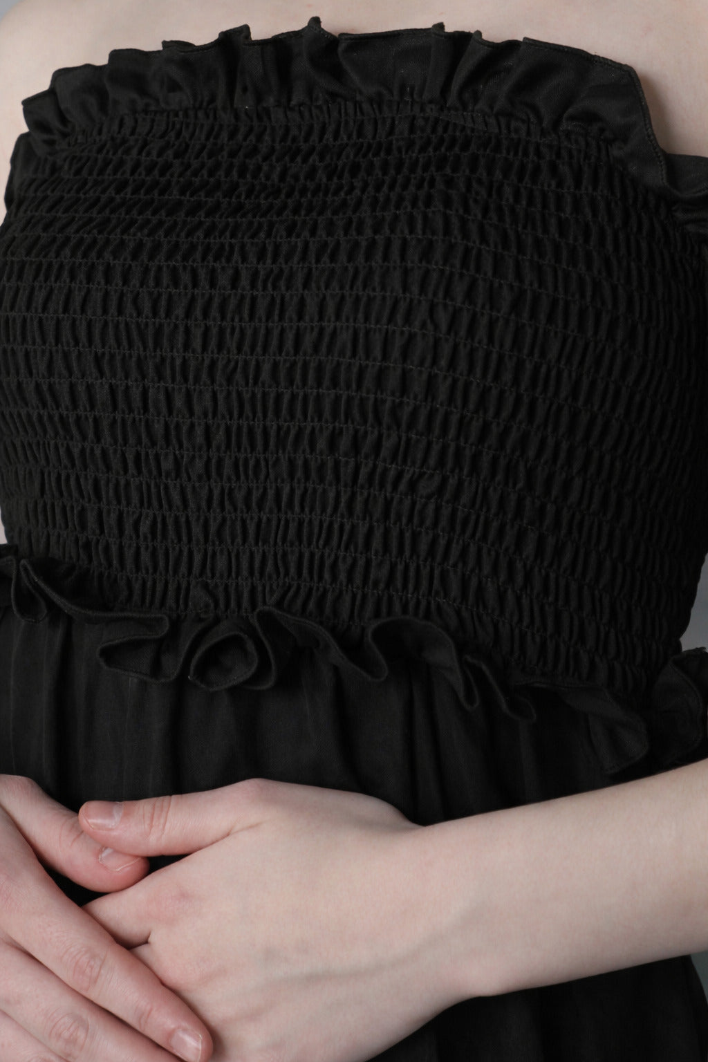 Tube Smocked Maxi Dress – Black