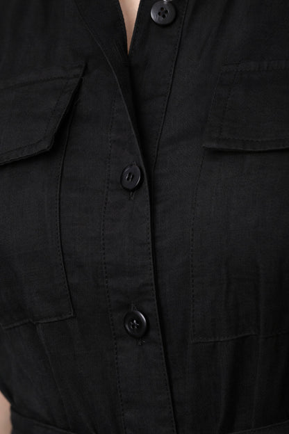 Shirt Dress -Black