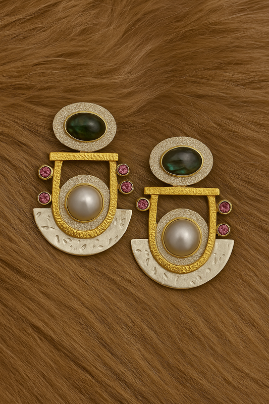 Tribal–luxury fusion aesthetic Earing - Silver