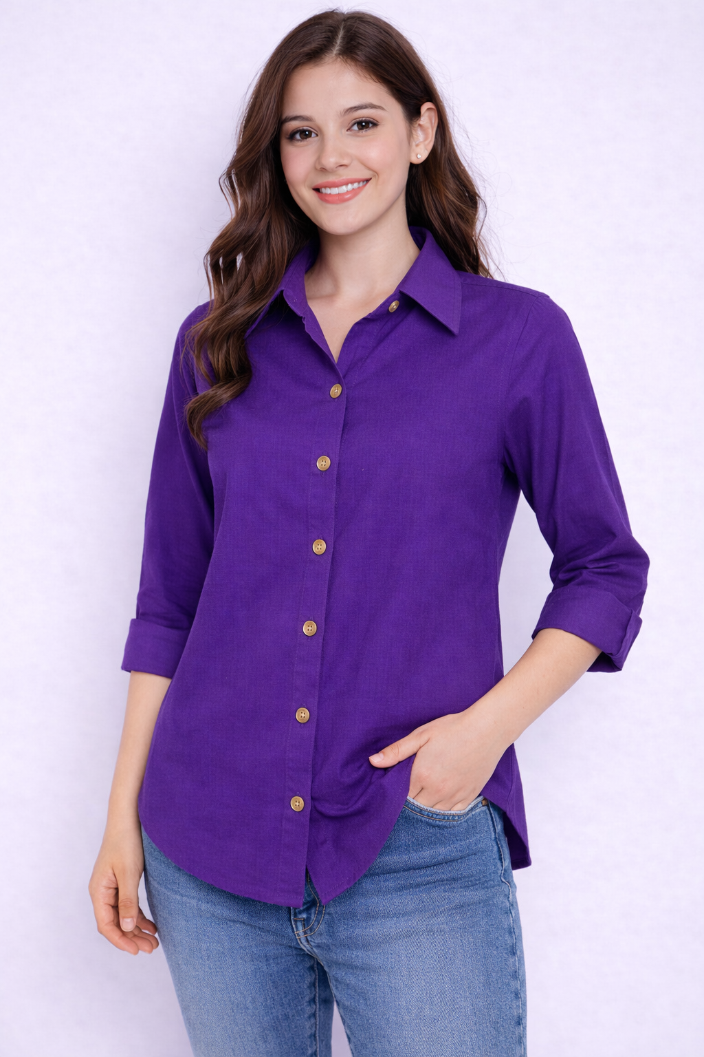 Solid Shirt -Purple