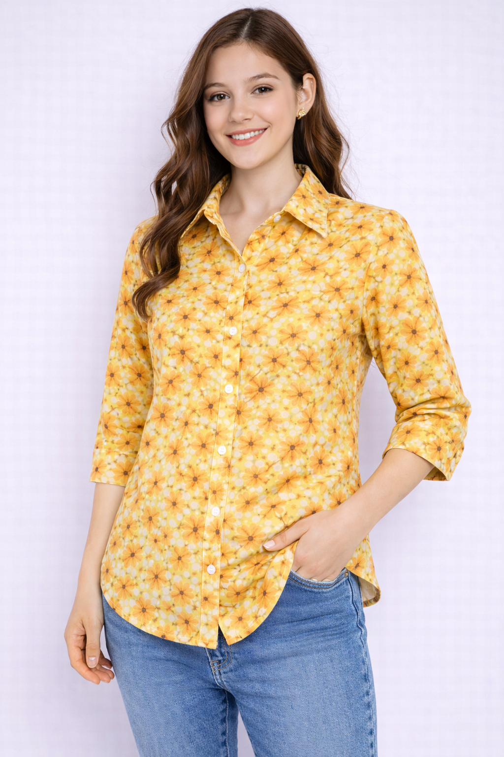 Floral Printed Shirt -Yellow