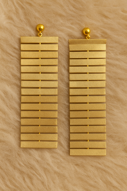 Gold-Toned Geometric Statement Earrings