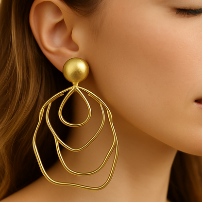 Gold-toned abstract layered wire design