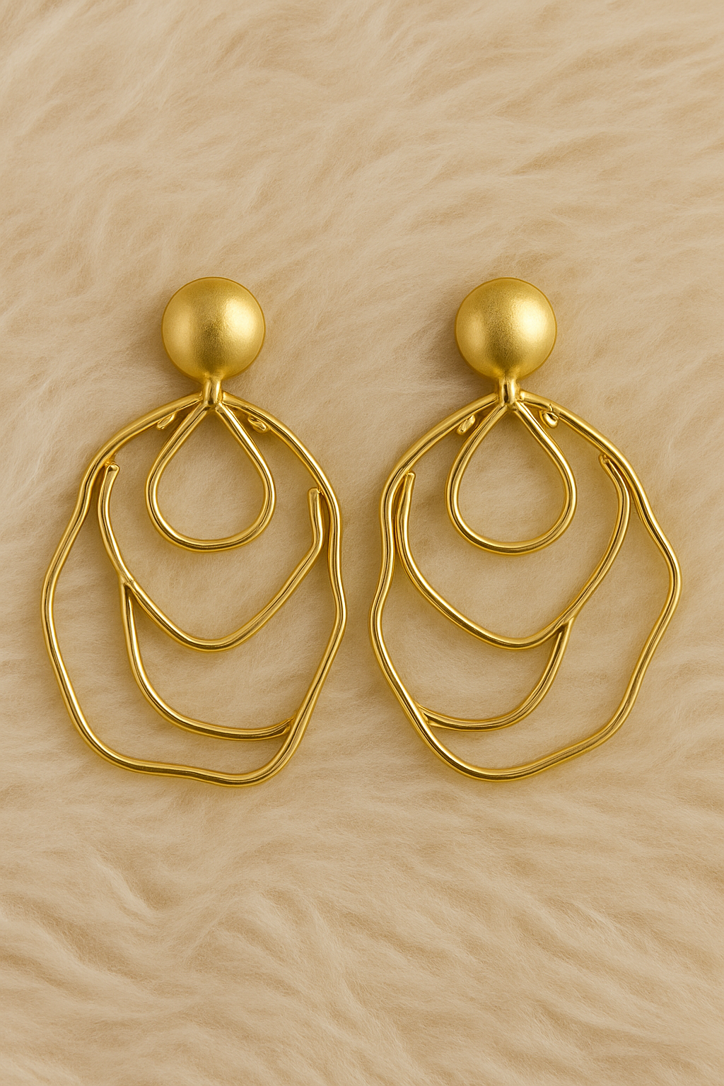 Gold-toned abstract layered wire design