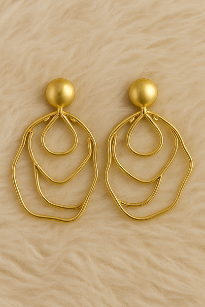 Gold-toned abstract layered wire design