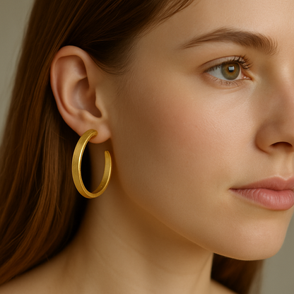 Gold-Toned Textured Hoop Earrings