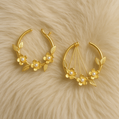 Floral Hoop Earrings