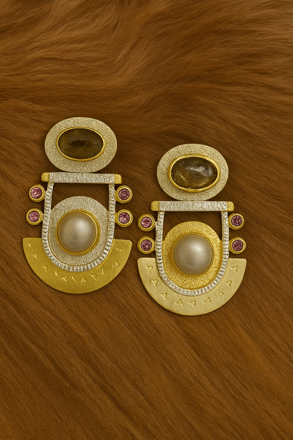 Tribal–luxury fusion aesthetic Earing - Gold