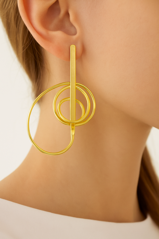 Gold Geometric Statement Earrings