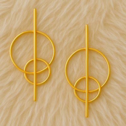 Geometric Gold-Toned Statement Earrings
