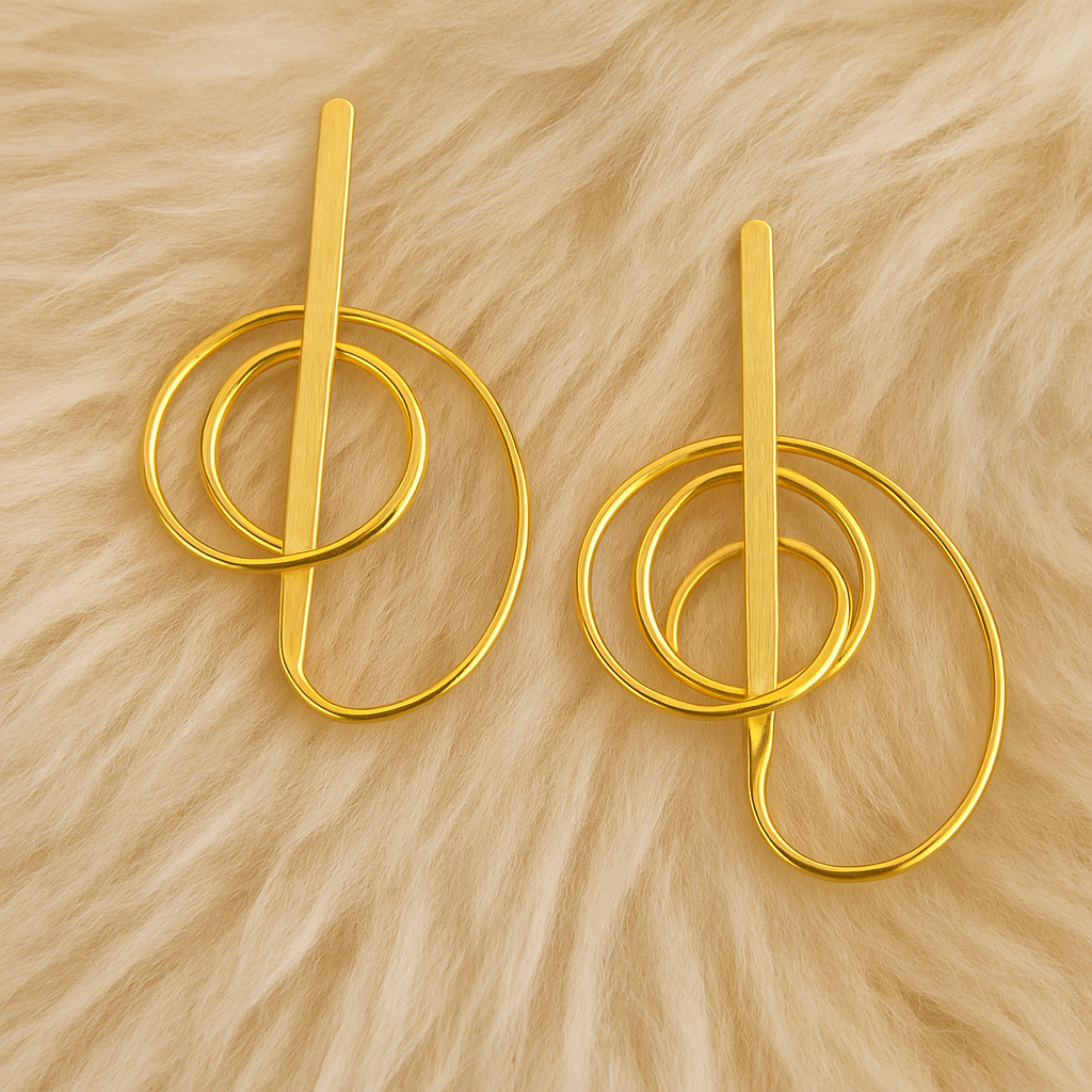Gold Geometric Statement Earrings