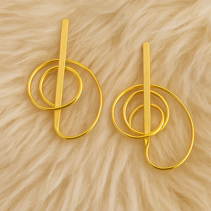 Gold Geometric Statement Earrings