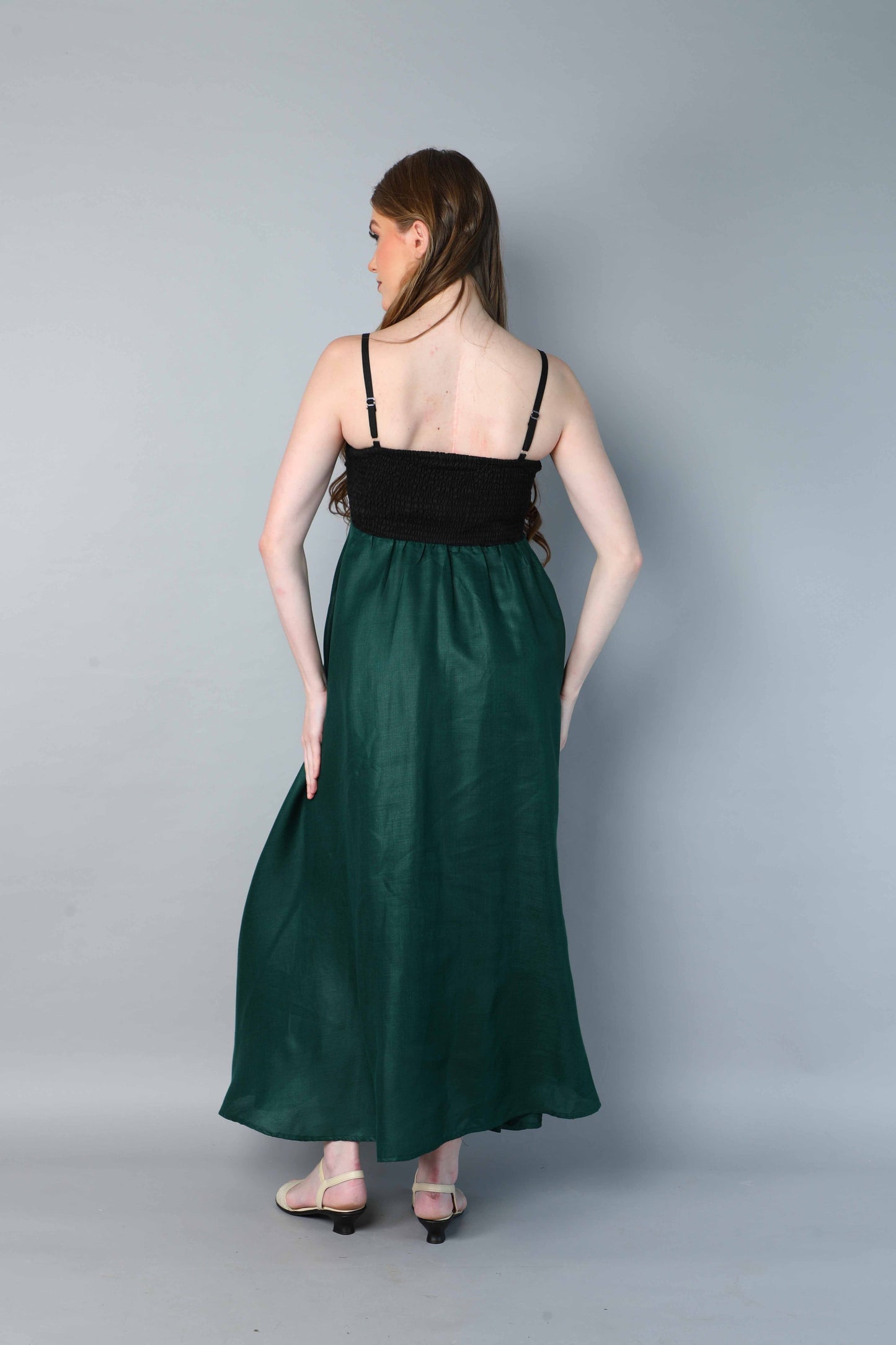 Twirl & Toast Dress ColorBlock -Black and Green