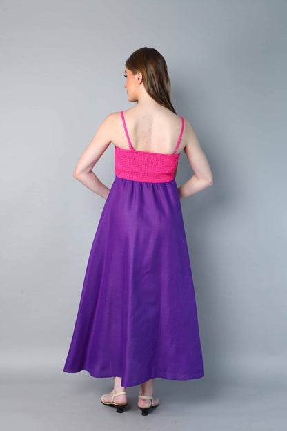 Twirl & Toast Dress ColorBlock -Pink and Purple