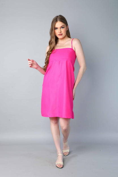 Spaghetti Strap Dress-Pink
