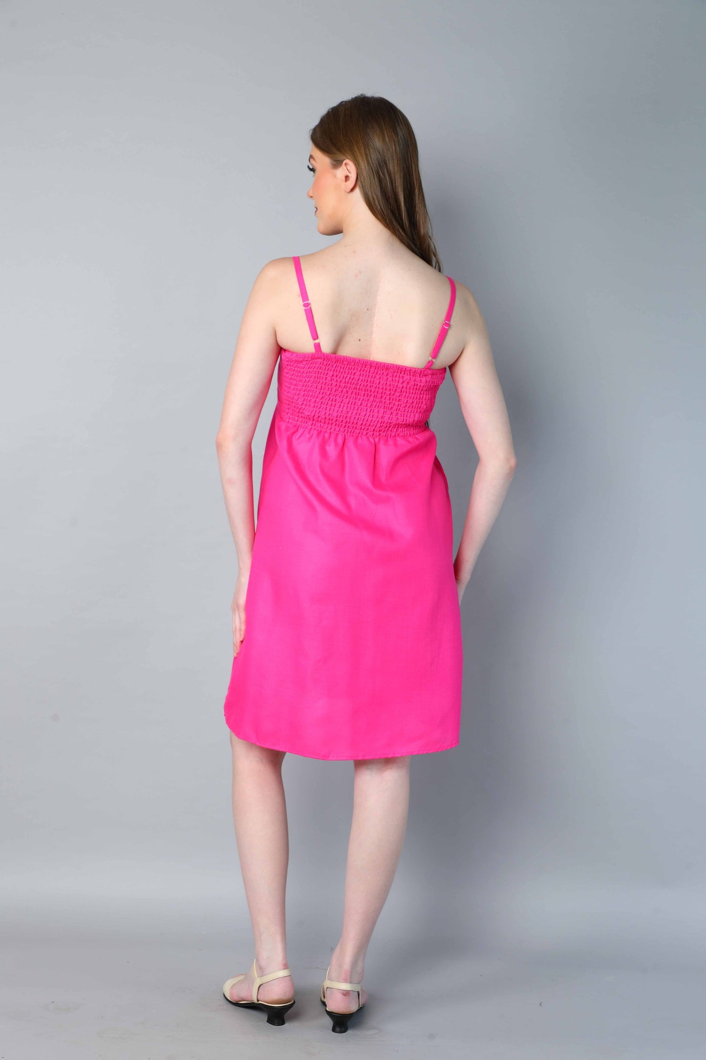 Spaghetti Strap Dress-Pink