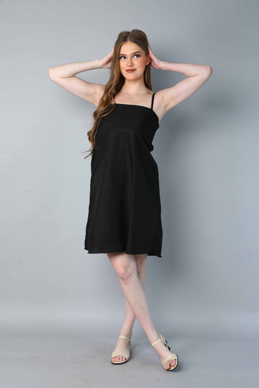 Spaghetti Strap Dress- Black