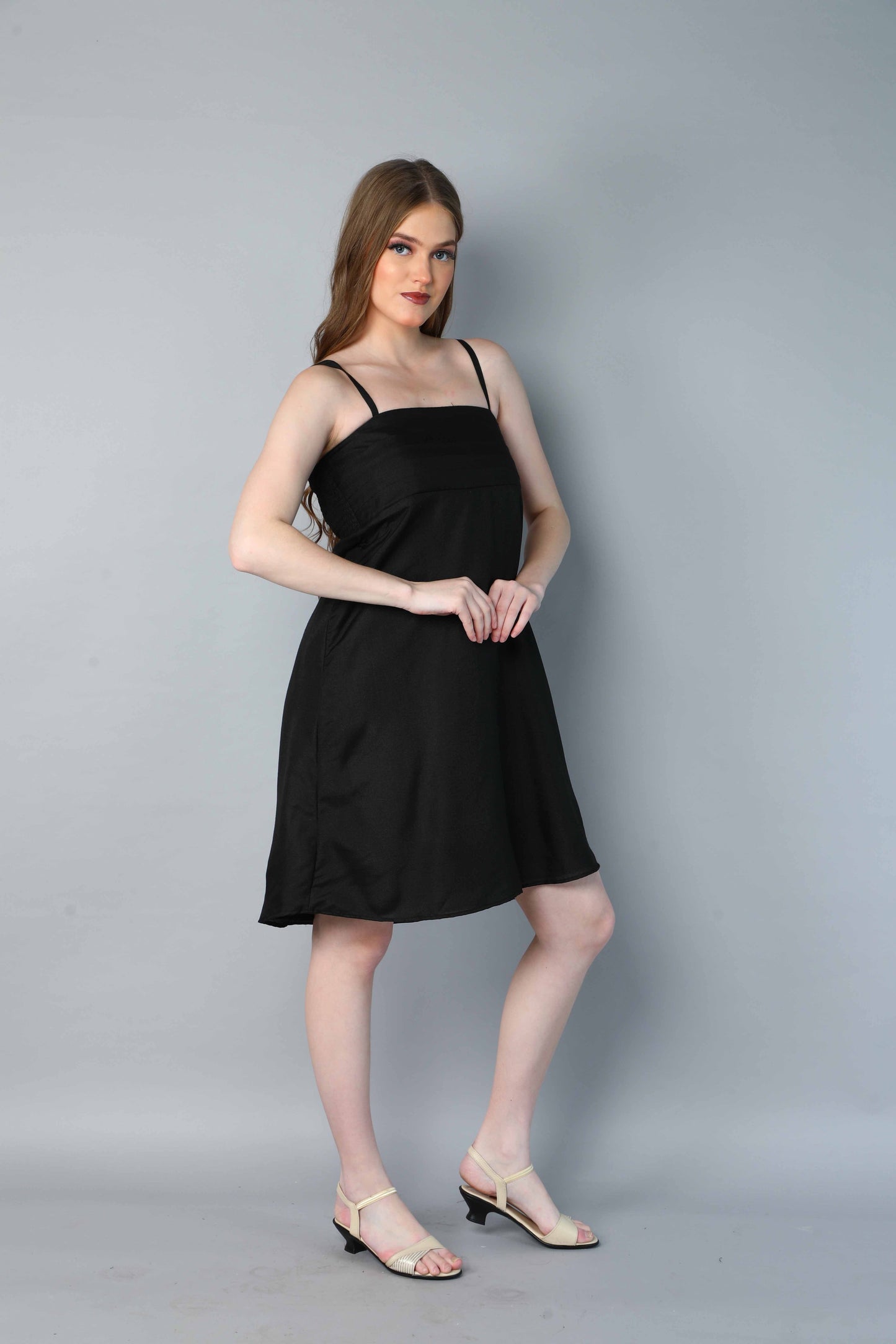 Spaghetti Strap Dress- Black