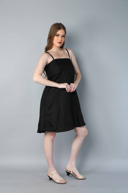 Spaghetti Strap Dress- Black