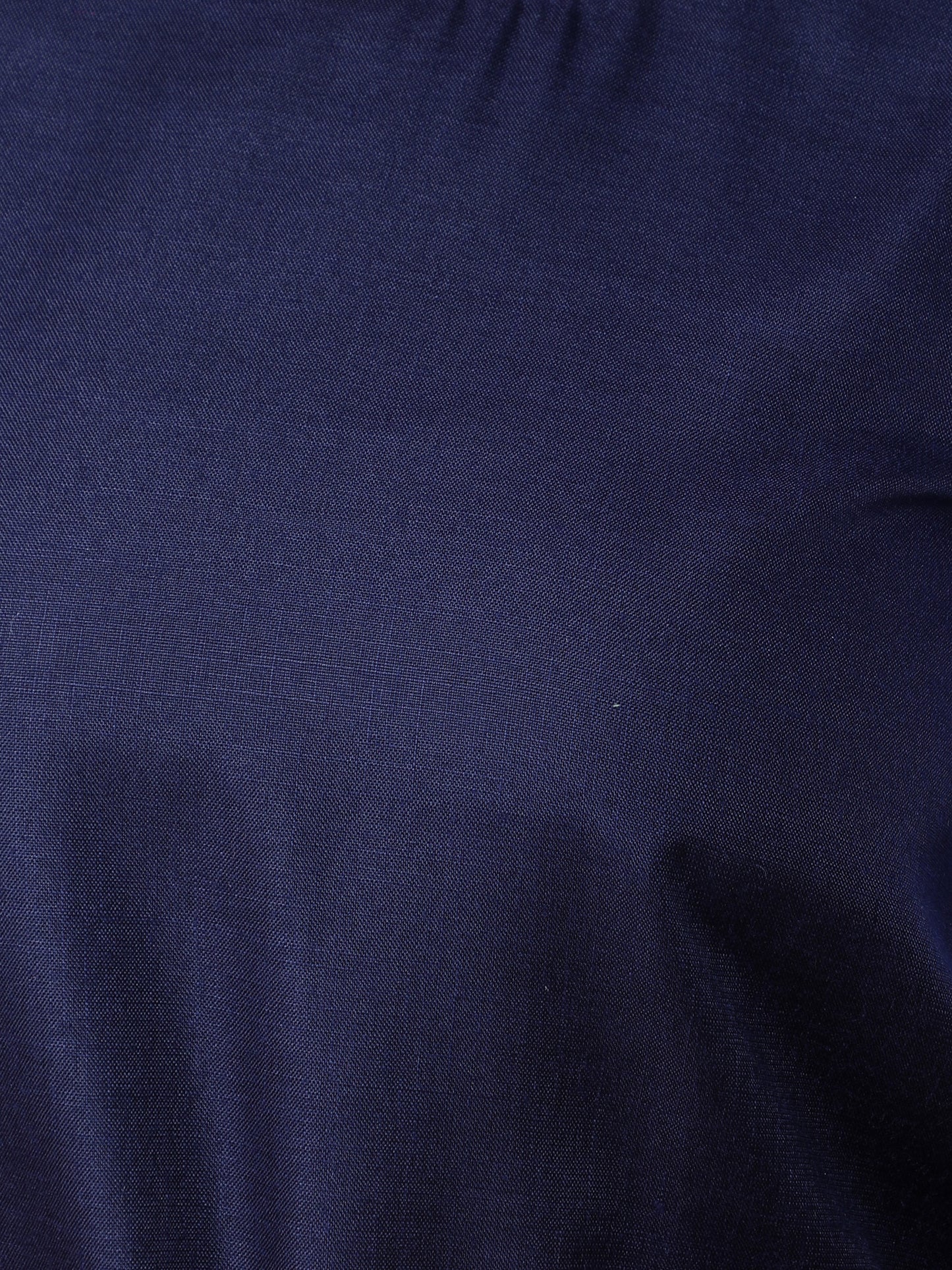 Navy Blue Dress with Printed Puff Sleeves