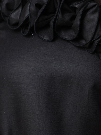 Ruffle Drama Dress -Black