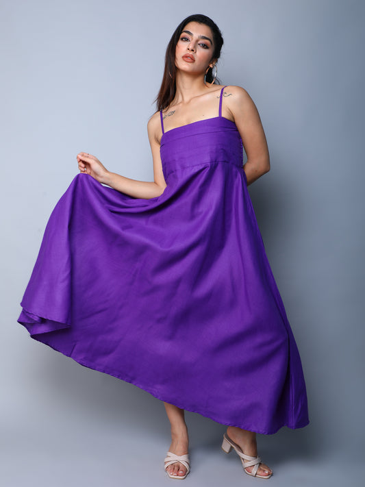 Twirl & Toast Spagetti Dress-Purple