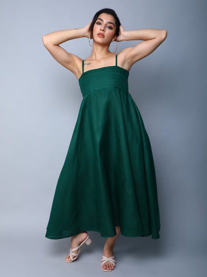 Twirl & Toast Spagetti Dress- Green