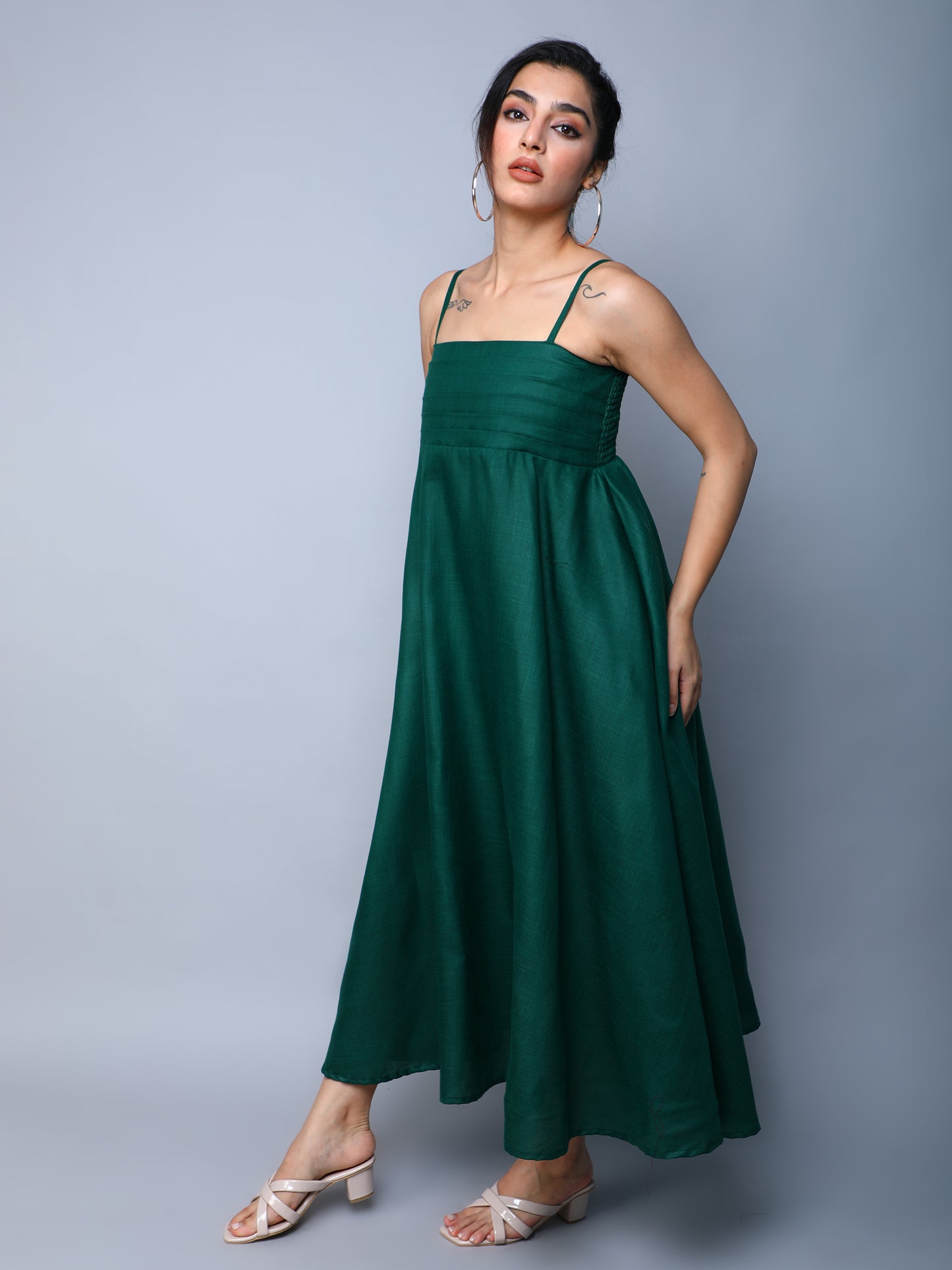 Twirl & Toast Spagetti Dress- Green
