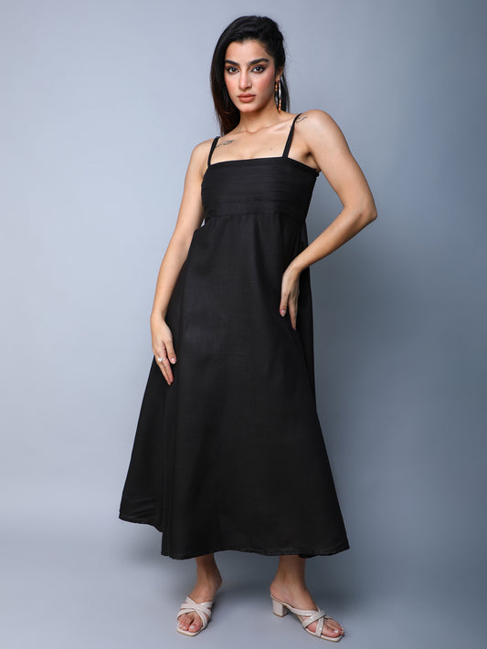 Twirl & Toast Spagetti Dress-Black