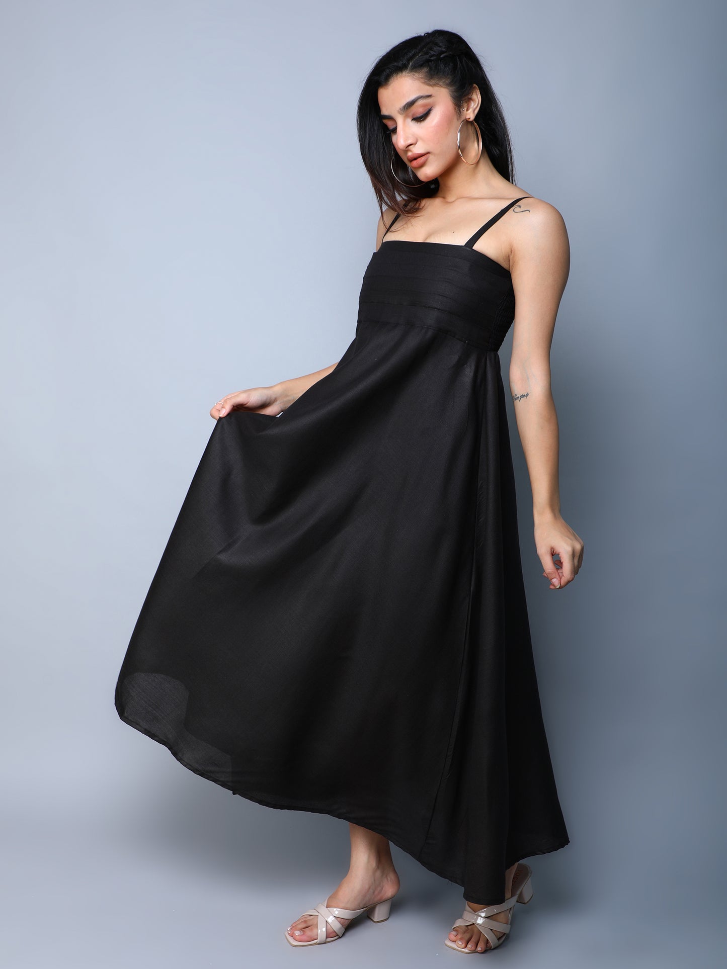 Twirl & Toast Spagetti Dress-Black