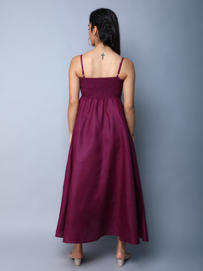 Twirl & Toast Spagetti Dress-Burgundy