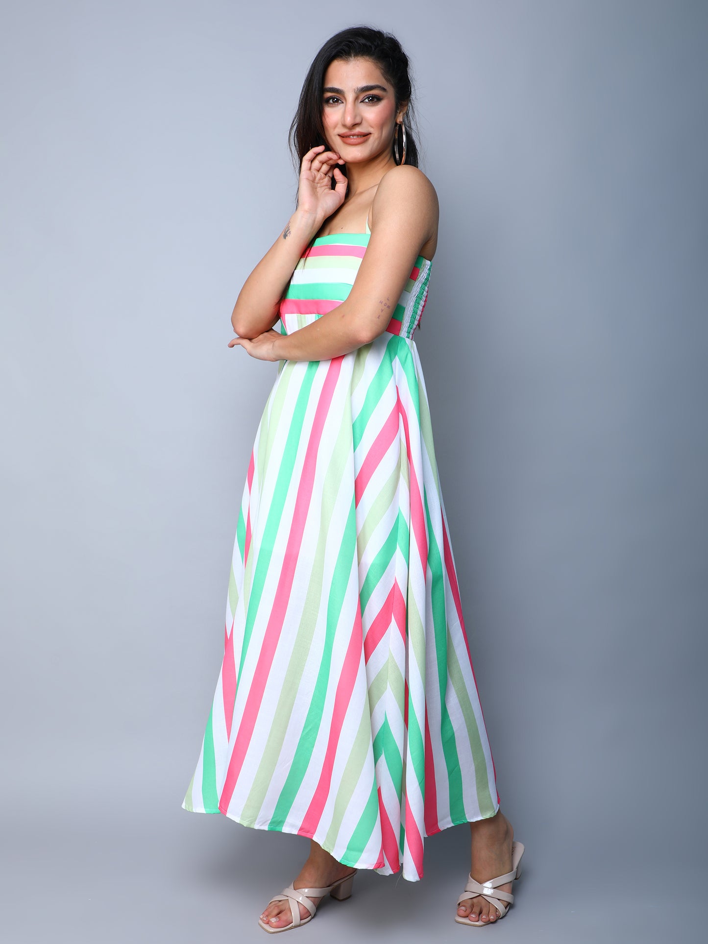Twirl & Toast Dress- Coral Stripes