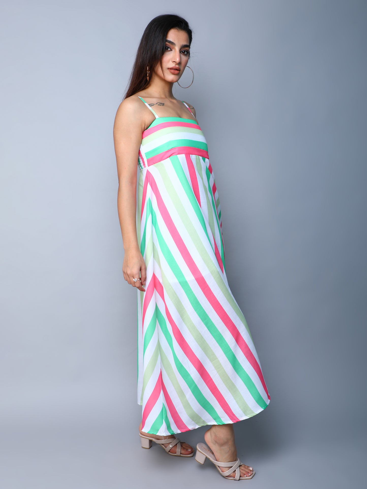 Twirl & Toast Dress- Coral Stripes