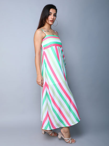 Twirl & Toast Dress- Coral Stripes