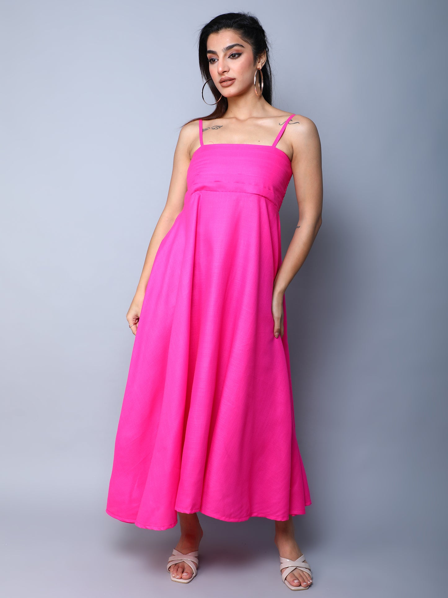 Twirl & Toast Spagetti  Dress-Pink