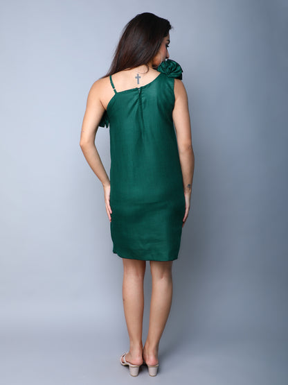 Ruffle Drama Dress -Green