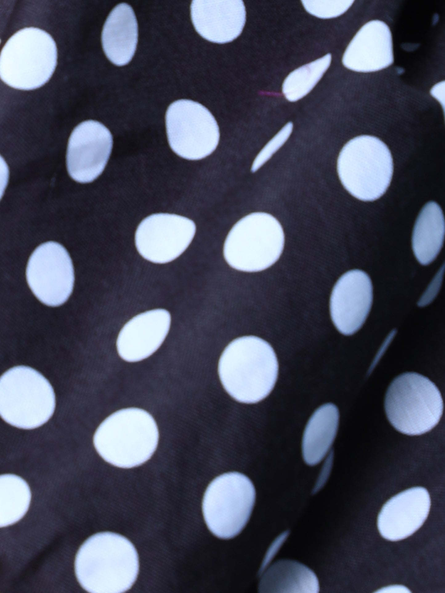 Black Dress with Polkadot Puff Sleeves