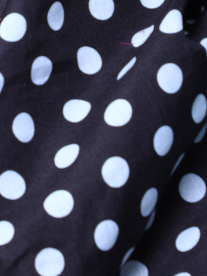 Black Dress with Polkadot Puff Sleeves