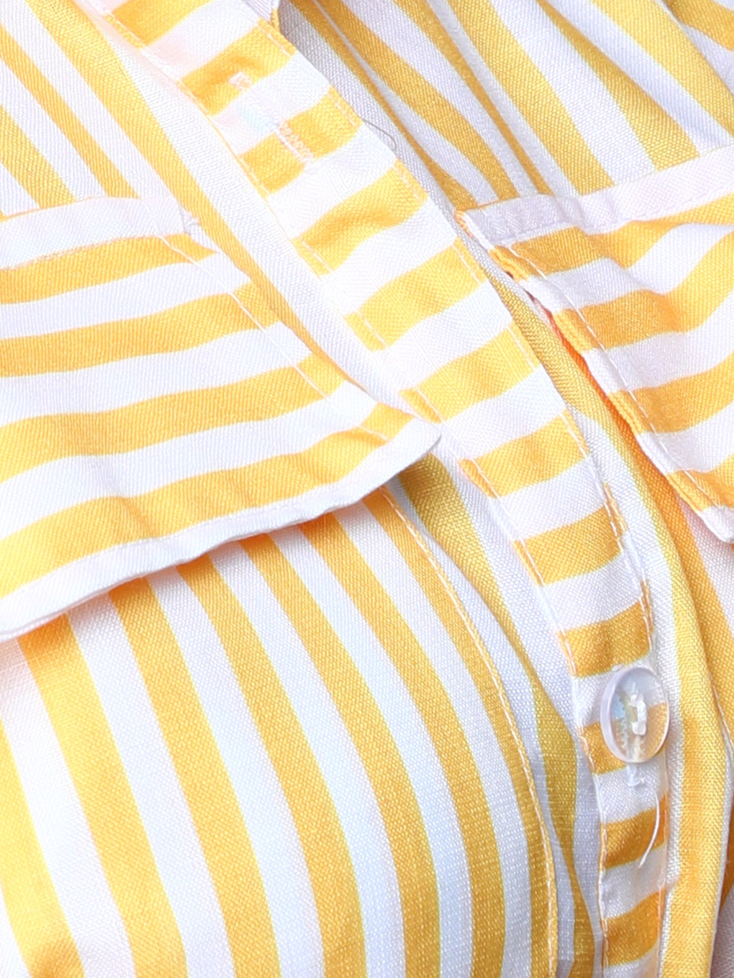 Sway In Stripes Midi  Shirt Dress - Yellow