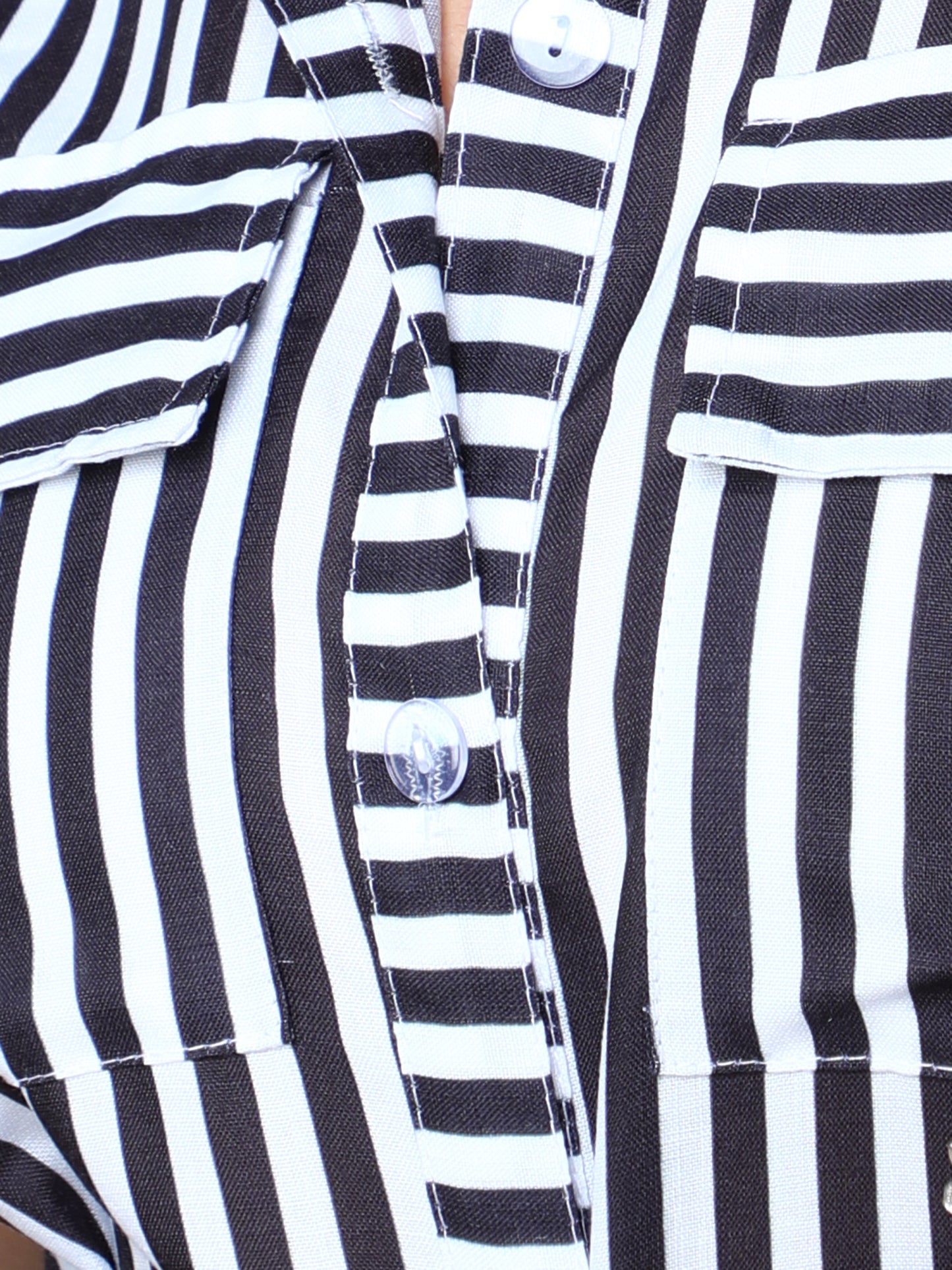 Sway In Stripes Midi  Shirt Dress -Black