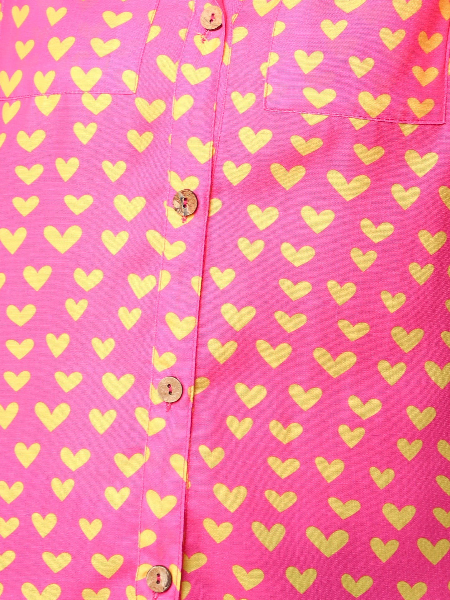 Heart Beat Shirt Dress -Pink