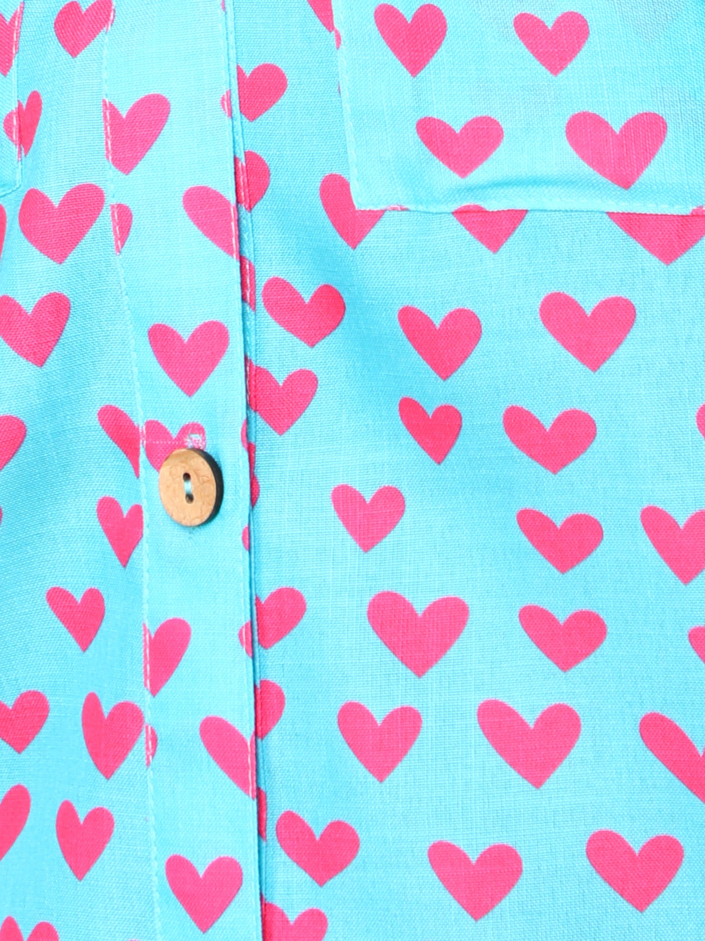 Heart Beat Shirt Dress -Teal