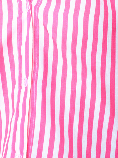 Pink & White Vertical Striped Button-Down Shirt