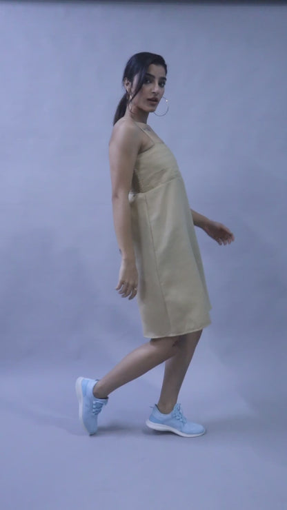 Spaghetti Strap Dress-Beige