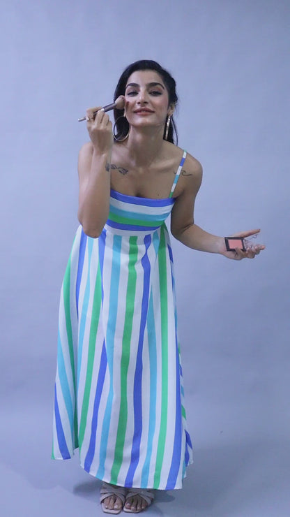 Twirl & Toast Dress- Blue Stripes
